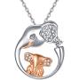 AOBOCO Elephant Jewelry Gifts for Women Sterling Silver Elephant Family Necklace for Mom Daughter Wife Grandma