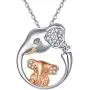 AOBOCO Elephant Jewelry Gifts for Women Sterling Silver Elephant Family Necklace for Mom Daughter Wife Grandma