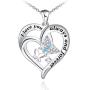 Distance Butterfly Necklace for Women 925 Sterling Silver Forever Heart Necklace Pendant Jewelry Gifts for Girls Women Birthday Christmas