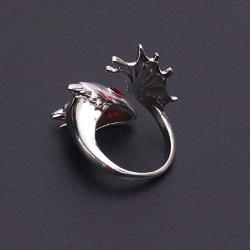 HSQYJ Dragon Ring Devil Tail Arrows Adjustable Rings Gothic Dragon Open Ring with Red/Blue Crystal Eye Uniquely Stylish Jewelry for Women Men
