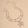 Colorful Statement Big Butterfly Pendant Chunky Chain Choker Necklace Rhinestone Crystal Tennis Chain Tiered Collar Necklace for Women Girl Party Jewelry Gift