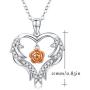 Angel Wings Heart Necklace Rose Flower Pendant S925 Sterling Silver Love Heart Rose Flower Romantic Jewelry Gifts with Gift Box for Women Girls (angle wings rose necklace)