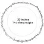KDIZI Eboy Chains Punk Style Barbed Wire Necklace for Men Silver 20 Inches
