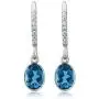 Gem Stone King 925 Sterling Silver London Blue Topaz Gemstone Birthstone Dangle Earrings (3.00 Cttw Oval 8X6MM) Gem Stone King 925 Sterling Silver London Blue Topaz Gemstone Birthstone Dangle Earrings (3.00 Cttw Oval 8X6MM)