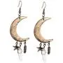 Lux Accessories burnished Gold Celestial Cresent Moon Star Charm Dangle Earrings Lux Accessories burnished Gold Celestial Cresent Moon Star Charm Dangle Earrings