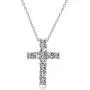 Sterling Silver Gemstone Cross Religious Pendant Necklace