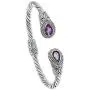 NOVICA Amethyst .925 Sterling Silver Hinged Twist Cuff Bracelet Bright Eyes NOVICA Amethyst .925 Sterling Silver Hinged Twist Cuff Bracelet Bright Eyes