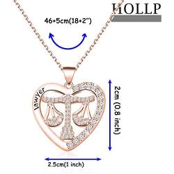 HOLLP Lawyer Gifts Law Judge Student Graduation Jewelry Scales of Justice Lawyer Necklace New Lawyer Gift Attorney Gift