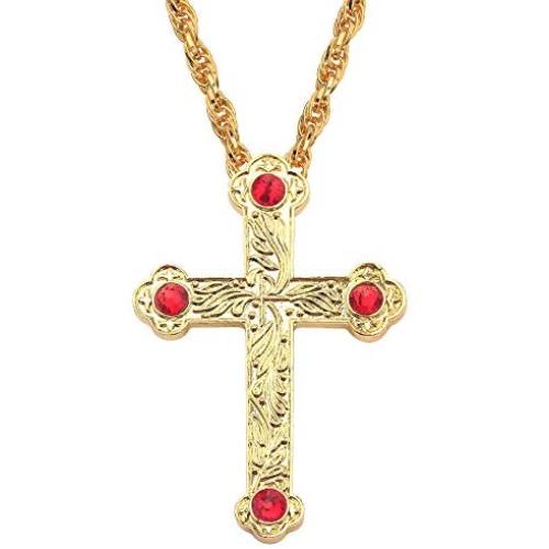 Religious Jesus Crucifix Jeweled Necklace - 18k Gold Plated Jeweled Virgin Mary Pectoral Cross Necklace Zircons Crystals Christian Church Golden Priest Crucifix Orthodox Jewelry Baptism Gift Religious