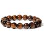 YUGDRUZY Beads Bracelet, 10mm Crystal Bracelet Natural Stone Round Gemstone Bracelet Elastic Healing Yoga Bracelet for Women Men Girl Semi-Precious Agate