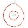 LZMEI 4mm Faux Crystal Glass Imitation Pearls Necklace Bracelet Earring Jewelry 3 Sets for Women Girls