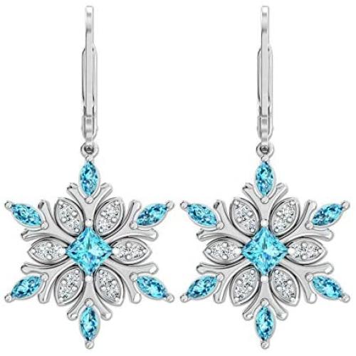 Belinda Jewelz Womens 925 Solid Sterling Silver Winter Snowflake Dangle Earrings