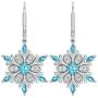 Belinda Jewelz Womens 925 Solid Sterling Silver Winter Snowflake Dangle Earrings