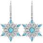 Belinda Jewelz Womens 925 Solid Sterling Silver Winter Snowflake Dangle Earrings