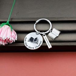 Book Lover Gift Just One More Chapter Book Lover Keychain Bookwarm Gift Writer Keychain Gift for Writers Librarian Gift Bibliophile Gift(chapter KR)