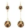 Rosemarie & Jubalee Womens Dangle Wild Animal Leopard Print Crystal Double Ball Bar Drop Earrings Rosemarie & Jubalee Womens Dangle Wild Animal Leopard Print Crystal Double Ball Bar Drop Earrings