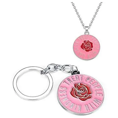 2 Pack Harry-Styles Inspired Keychain Necklace Merch One Direction Gift Treat People with Kindness Key Chain Necklace Jewelry Set 2 Pack Harry-Styles Inspired Keychain Necklace Merch One Direction Gift Treat People with Kindness Key Chain Necklace Jewelry Set