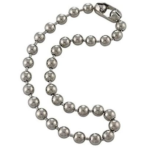 DragonWeave 9.5mm Extra Large Silver Steel Ball Chain Mens Necklace Extra Durable Color Protect Finish Any Length