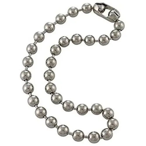 DragonWeave 9.5mm Extra Large Silver Steel Ball Chain Mens Necklace Extra Durable Color Protect Finish Any Length