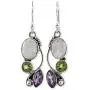 NOVICA Peridot Amethyst Rainbow Moonstone .925 Sterling Silver Dangle Earrings, Natural Glamour NOVICA Peridot Amethyst Rainbow Moonstone .925 Sterling Silver Dangle Earrings, Natural Glamour