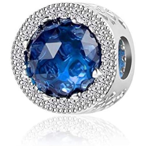 QeenseKc Green Dazzling Crystal and Cubic Zirconia Charm Openwork Bead Mothers Day Gift fit Pandora Bracelet