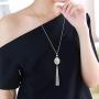 Dcfywl731 2psc Long Tassel Necklace for Women Set Pearl Necklace Knot Pendant Necklace Sweater Chain Necklace Jewelry