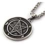 GUNGNEER Pentagram Sigil Of Lucifer Pendant Necklace Stainless Steel Keel Chain Devil Satan Jewelry Men Women