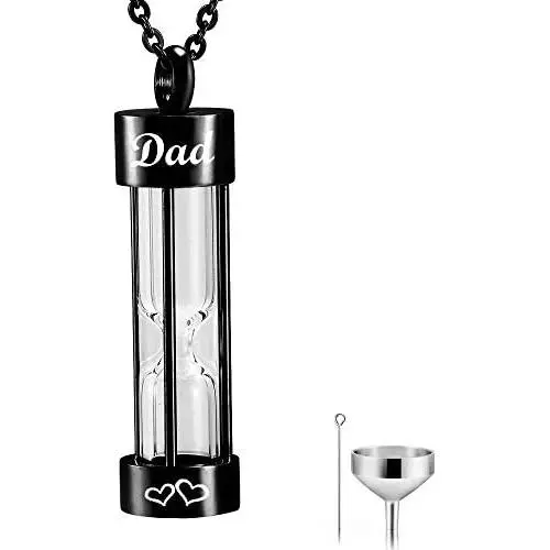 The New Black Memory Hourglass Urn Pendant Cremation Jewelry Urn Necklaces Memorial Ashes for Women Free Fill kit The New Black Memory Hourglass Urn Pendant Cremation Jewelry Urn Necklaces Memorial Ashes for Women Free Fill kit