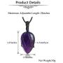 Top Plaza Natural Healing Crystals Teardrop Gemstone Necklace Adjustable Wrapped Stone Pendant Necklaces Reiki Quartz Jewelry for Mens Womens