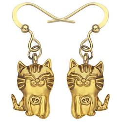 DOWAY Antique Rose Gold/Silver Plated Elegant Birman Bumlese Cat Earrings Dangle Drop Novelty Cartoon Kitten Pet Jewelry for Women Girls Charm Gift