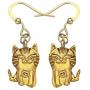 DOWAY Antique Rose Gold/Silver Plated Elegant Birman Bumlese Cat Earrings Dangle Drop Novelty Cartoon Kitten Pet Jewelry for Women Girls Charm Gift