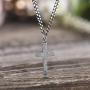 Steve Madden 28'' Oxidized Stainless Steel Box and Curb Chain Cross Pendant Duo Necklace Set For Men