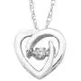 Brilliance in Motion .925 Sterling Silver Dancing Diamond Accented Dainty Heart Pendant Necklace, 18'' chain (I Color, I1 Clarity) Choose Metal Color Brilliance in Motion .925 Sterling Silver Dancing Diamond Accented Dainty Heart Pendant Necklace, 18'' chain (I Color, I1 Clarity) Choose Metal Color
