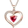 ✦Gifts for Mothers Day✦ Forever Love Heart Necklace Jewelry 18K White Gold/ Rose Gold Plated 925 Sterling Silver Birthstone Pendant Necklace with 5A Cubic Zirconia Birthday Gifts for Women and Girls