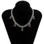 Nanafast Cherry Choker Necklace Bracelet and Anklet Set for Women,Charm Cute Rhinestone Cherry Pendant,Thick Necklace Jewellery Set for Girls