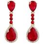 BriLove Womens Wedding Bridal Crystal Teardrop Infinity Figure 8 Chandelier Dangle Clip-On Earrings