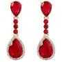 BriLove Womens Wedding Bridal Crystal Teardrop Infinity Figure 8 Chandelier Dangle Clip-On Earrings