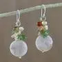 NOVICA Multi-Gem Quartz Cultured Freshwater Pearl .925 Sterling Silver Beaded Earrings, Thai Joy NOVICA Multi-Gem Quartz Cultured Freshwater Pearl .925 Sterling Silver Beaded Earrings, Thai Joy