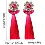 Bohemian Long Flower Tassel Earrings For Women Trendy Crystal Silk Fabric Drop Dangle Tassel Earrings Wedding Fashion Jewelry Bohemian Long Flower Tassel Earrings For Women Trendy Crystal Silk Fabric Drop Dangle Tassel Earrings Wedding Fashion Jewelry