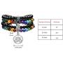 Top Plaza 108 Mala Prayer Beads Natural Lava Rock Stone Essential Oil Diffuser Bracelet Necklace 7 Chakra Healing Crystals Yoga Meditation Stretch Bracelets