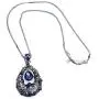 HSQYJ Geometric Crystal Pendant Necklace Elegant Rectangular Square Pear Shape Pendants Long Necklaces Fashion Jewelry for Womens Girls Gifts