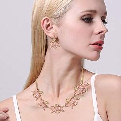EVER FAITH Austrian Crystal Enamel Lovely Flying Pigs Wing Animal Necklace Earrings Set Clear
