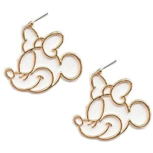 i&D Jewelry Silver Plated Black Gold Hidden Mouse Boys Drop Earrings Cute Bow Detail Girls Dangle Earring Large Hoop Earrings