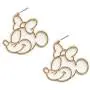 i&D Jewelry Silver Plated Black Gold Hidden Mouse Boys Drop Earrings Cute Bow Detail Girls Dangle Earring Large Hoop Earrings