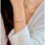 Lcherry Paperclip Choker Necklace Paperclip Bracelet 14K Real Gold Plated Oval Link Chain Necklace Bracelet Set for Women