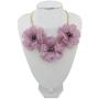 Bocar Statement Flower Necklace Handmade Bib Collar Jewelry Set for Women