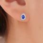 RYLOS Matching Jewelry For Women 14K Yellow Gold Diamond & Blue Star Sapphire Matching Earrings, Pendant Necklace and Ring Set with 18'' Chain 6X4MM Jewelry For Women Womens Jewelry Gold Jewelry