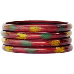 Indian Bollywood Jewelry Bangles Plain Printed Glass Bangles 4p Traditional Costume Matching Bracelets For Women