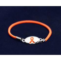Fundraising For A Cause | Orange Ribbon Stretch Bracelets - Orange Ribbon Awareness Bracelets for Leukemia Awareness, Kidney Cancer, Multiple Sclerosis, Gun Violence & Hunger Awareness