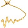 14K Yellow Gold Over Silver Heartbeat Adjustable Bolo Bracelet